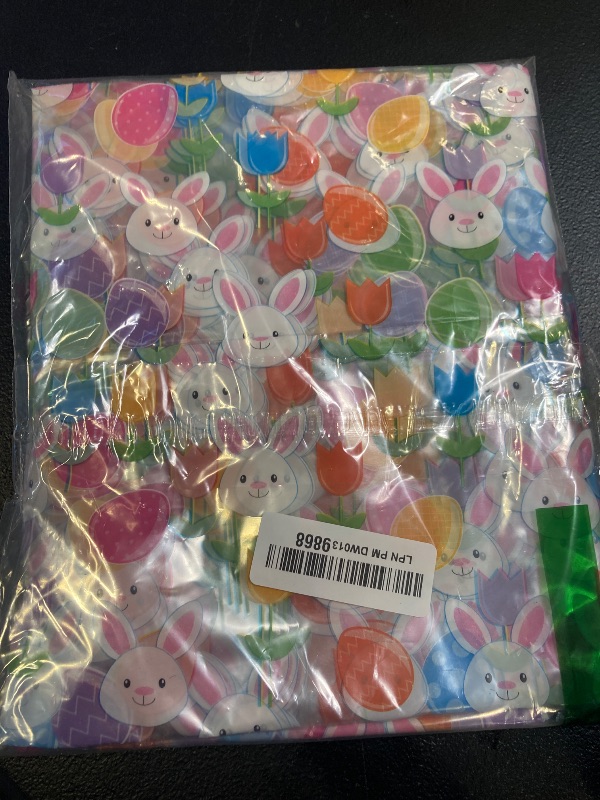 Photo 1 of Fun Express Jumbo Cellophane Bags for Gift Baskets - Set of 12 Cellophane Bags for All Your Easter Needs - Elevate Your Gift Presentation with Style - Secure Your Baskets, Easter Elegance