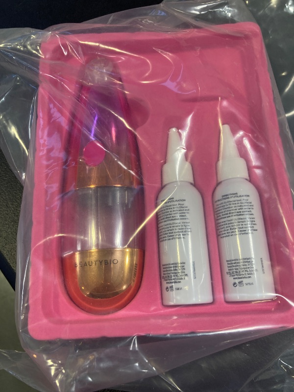 Photo 1 of BeautyBio GLOfacial Hydro-Infusion Deep Pore Cleansing + Blue LED Clarifying Tool & Concentrates