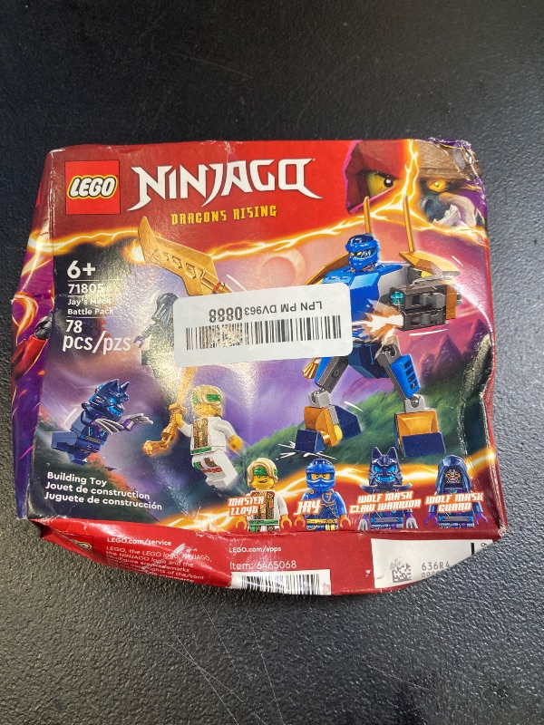 Photo 1 of LEGO NINJAGO Jay’s Mech Battle Pack Adventure Toy Set for Kids, with Jay Minifigure and Mech Figure, Creative Ninja Gift for Boys and Girls Aged 6 Years Old and Up, 71805