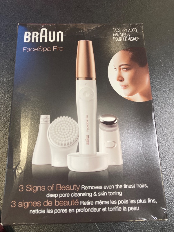 Photo 1 of Braun Face Epilator Facespa Pro 911, Facial Hair Removal for Women, Hair Removal Device, 3-in-1 Epilating, Cleansing Brush and Skin Toning with 3 extras