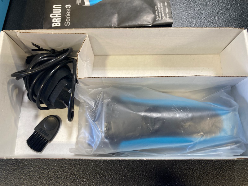Photo 1 of Braun Electric Series 3 Razor with Precision Trimmer, Rechargeable, Wet & Dry Foil Shaver for Men, Blue/Black, 4 Piece