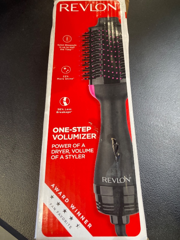 Photo 1 of REVLON One-Step Volumizer Hair Dryer and Styler with Improved Motor – Easy Salon-Style Blowouts – Less Frizz, More Shine, and Reduced Heat Damage, for All Hair Types and Lengths (Black)