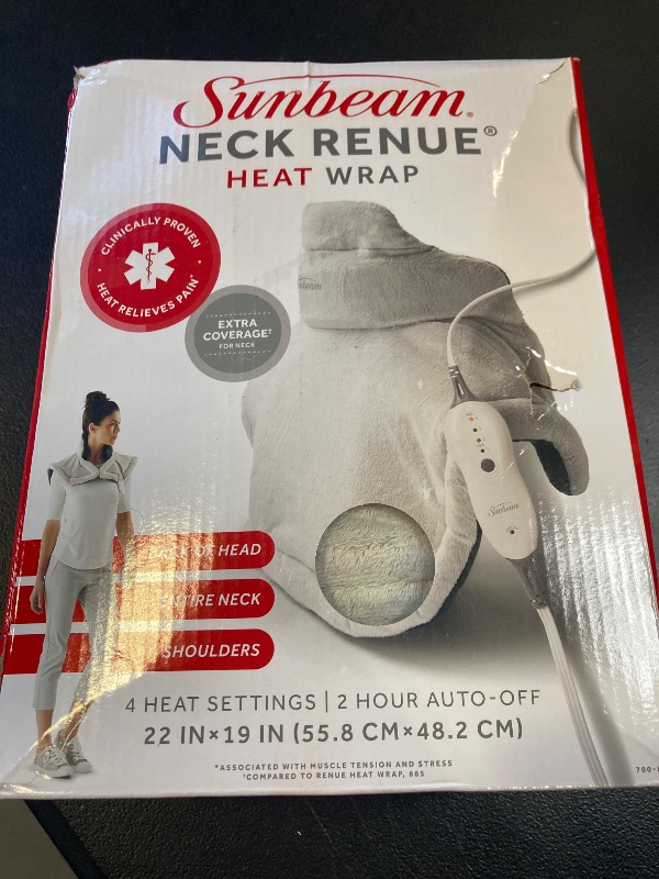 Photo 1 of Sunbeam Contoured Heating Pad for Neck & Shoulder Pain Relief with Auto Shut Off Moist Heating Option 22 x 19 Grey