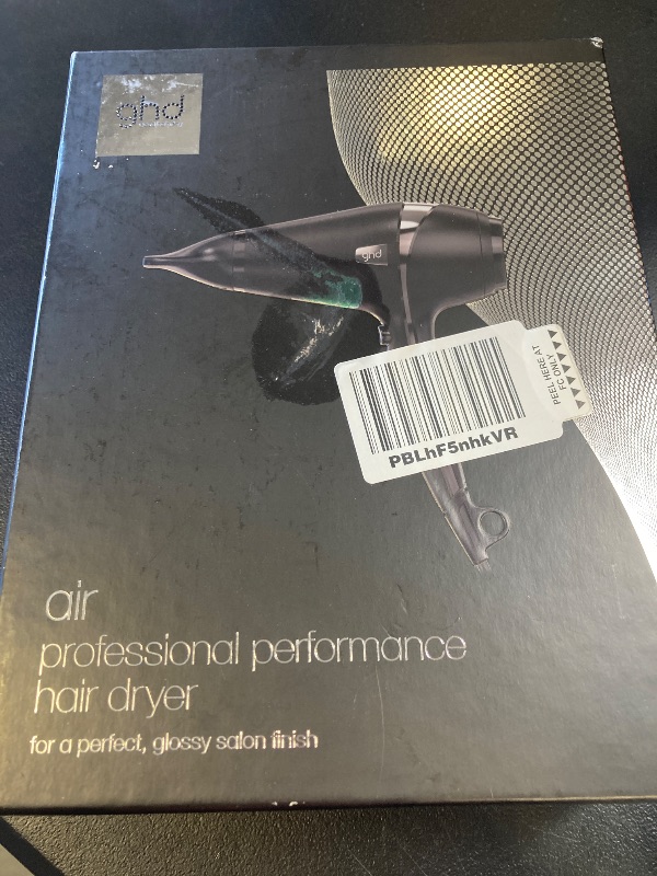 Photo 1 of ghd Air Hair Dryer — 1600w Professional Blow Dryer, Salon Strength Motor, Concentrator Nozzle, Adjustable Temperature Setting, and Ionic Technology for Super-Fast Drying — Black