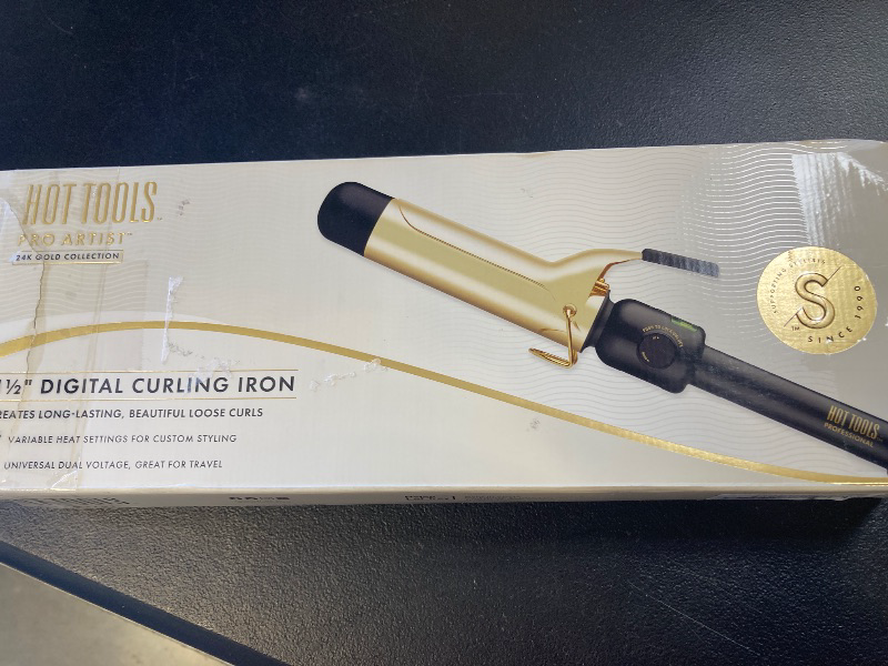 Photo 1 of HOT TOOLS Professional 24K Gold 1-1/2'' Digital Curling Iron, 1 ct.