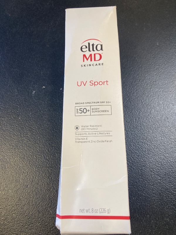 Photo 1 of EltaMD UV Sport Sunscreen Lotion, SPF 50 Body Sunscreen, Water and Sweat Resistant, Oil-Free, Zinc Oxide Formula, 8 oz Tube