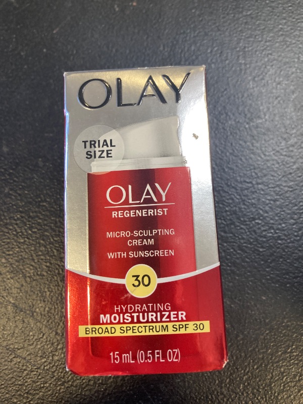 Photo 1 of Olay Regenerist Micro-Sculpting Cream Face Moisturizer with Sunscreen, SPF 30, Trial Size 0.5 oz