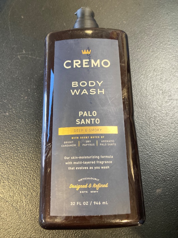 Photo 1 of Cremo Rich-Lathering Palo Santo Body Wash for Men, Notes of Bright Cardamom, Dry Papyrus and Aromatic Palo Santo, 32 Fl Oz