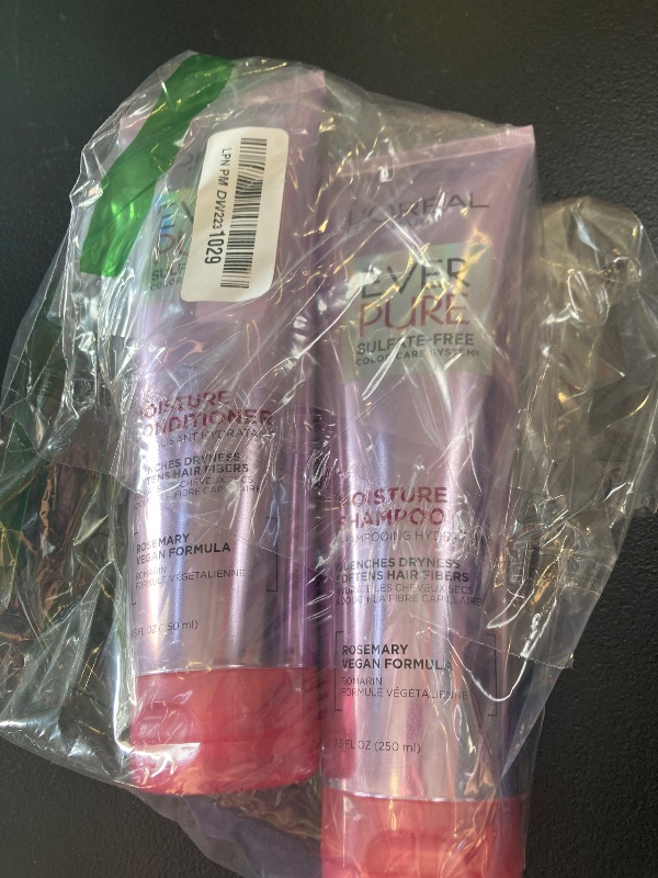 Photo 1 of L'Oreal Paris Moisture Sulfate Free Shampoo and Conditioner Set, Hair Care for Color-Treated Hair with Rosemary Botanicals, EverPure, 1 Kit
