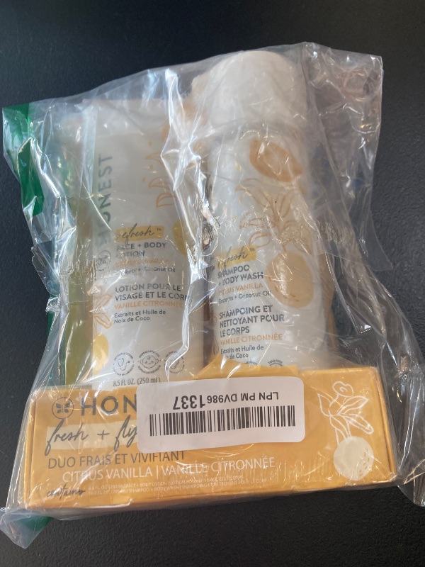 Photo 1 of The Honest Company 2-in-1 Cleansing Shampoo + Body Wash and Face + Body Lotion Bundle | Gentle for Baby | Naturally Derived | Citrus Vanilla Refresh, 18.5 fl oz