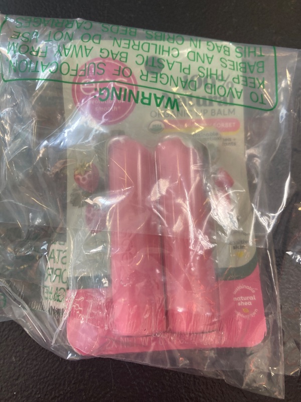 Photo 1 of eos 100% Natural & Organic Lip Balm Sticks - Strawberry Sorbet, All Natural Lip Balm, All-Day Moisture, Dermatologist Recommended, 0.14 oz, 2-Pack