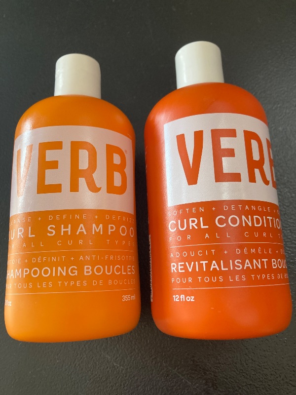 Photo 1 of Verb Curl Shampoo & Conditioner Duo - Mild, Cleanse and Smooth Curl Defining Shampoo for Frizzy Hair + Soften, Define and Hydrate Frizz Control Conditioner - Vegan & Sulfate Free, 12 fl oz