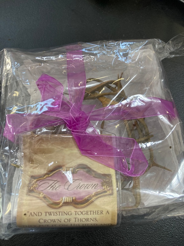 Photo 1 of Cottage Garden Crown of Thorns Real Wood in Gift Box with Scripture Tag 6 Inch Round
