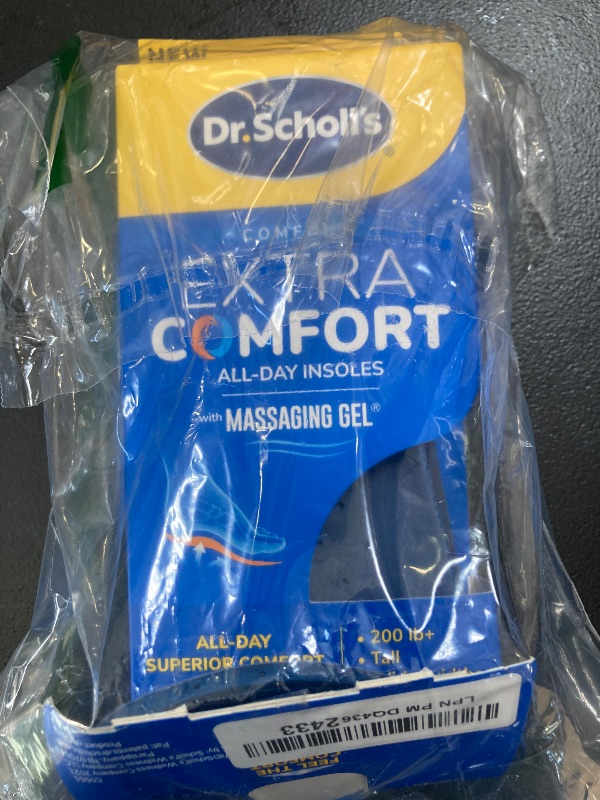 Photo 1 of Dr. Scholl’s Extra Comfort Support Insoles Men, Size 8-14, 1 Pair: All-Day Comfort Shoe Inserts with Massaging Gel for Big & Tall Men, 200lbs+, Wide Feet - Arch Support Inserts for Men, Trim to Fit