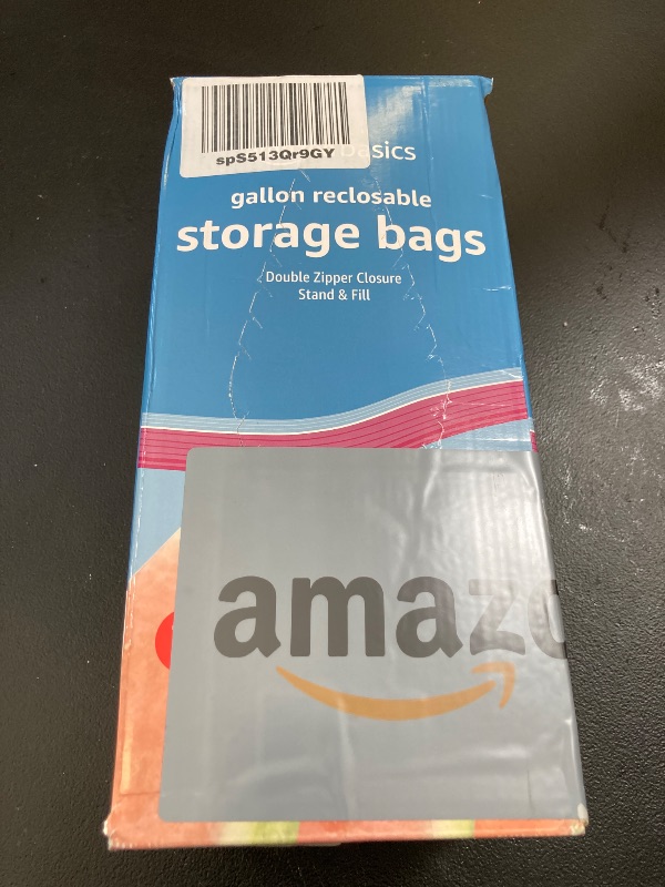 Photo 1 of Amazon Basics Reclosable Gallon Food Storage Bags, BPA Free, 120 Count
