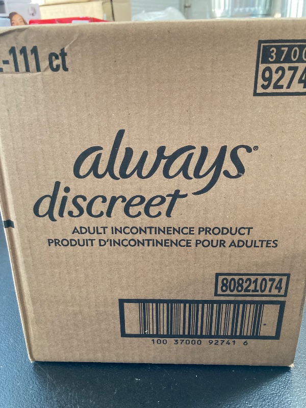 Photo 1 of Always Discreet Incontinence Panty Liners for Women with Bladder Leaks, Size 2, Very Light Absorbency, Long Length, 111 CT x 2 Packs (222 Total Count) (Packaging May Vary)