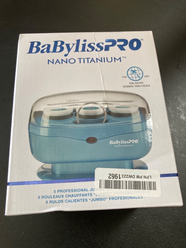 Photo 1 of BaBylissPRO Jumbo Hot Rollers, Nano Titanium Hair Styling Tools & Appliances, 5 Count (Pack of 1) BABNTTS7