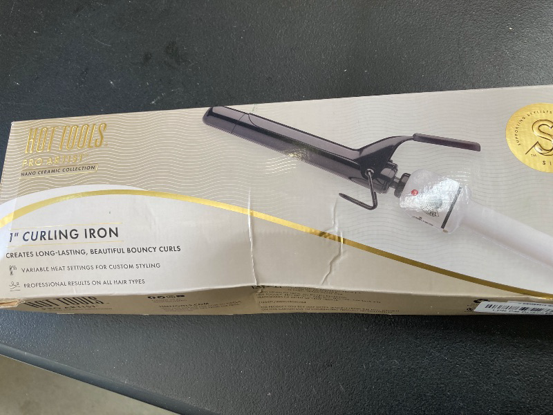 Photo 1 of HOT TOOLS Pro Artist Nano Ceramic Curling Iron/Wand | For Smooth, Shiny Hair (1” in) Black/White