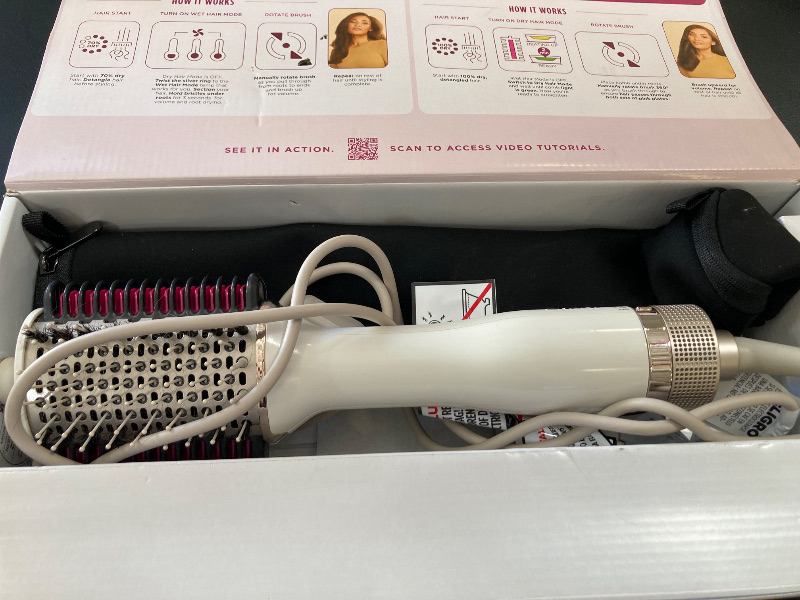 Photo 1 of Shark HT212 SmoothStyle Heated Comb + Blow Dryer Brush with Heat Resistant Storage Bag, Dual Mode, for All Hair Types, Silk