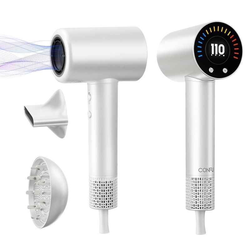 Photo 1 of CONFU Hair Dryer, 110000 RPM Fast Drying Blow Dryer with Magnetic Diffuser and Concentrator, Professional Lightweight Ionic Hair Dryer for Women and Men