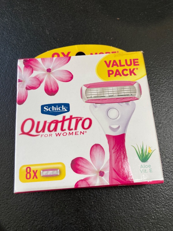 Photo 1 of Schick Quattro Women’s Razor for Shaving Refllls, Razors for Women Value Pack, Ladies Razors for Legs - 8 Count