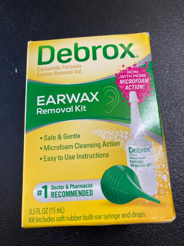 Photo 1 of Debrox Ear Wax Removal Kit - Includes Bulb Syringe and 0.5 Fl Oz Removal Drops for Cleaning Ears