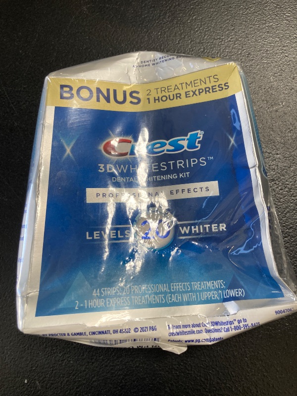 Photo 1 of Crest 3D Whitestrips Professional Effects, Whitestrip 3D White, Teeth Whitening Strip Kit, 44 Strips (22 Count Pack), Crest Teeth Whitening Strips, Teeth Whitening Kit