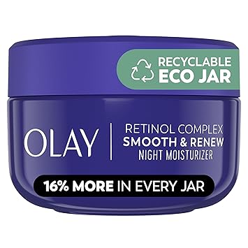 Photo 1 of Olay Smooth & Renew Retinol Face Moisturizer, 2 oz Fragrance Free Night Cream for Fine Lines and Wrinkles with Retinoid Complex, Recyclable Eco Jar Packaging, Value Size