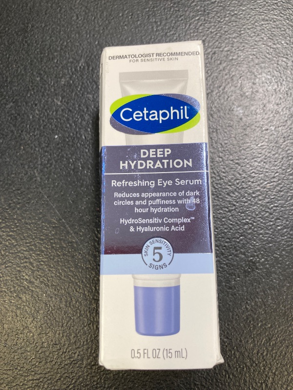 Photo 1 of CETAPHIL Deep Hydration Refreshing Eye Serum, 0.5 fl oz, 48Hr Hydrating Under Eye Cream to Reduce the Appearance of Dark Circles, With Hyaluronic Acid, Vitamin E & B5 (Packaging May Vary)