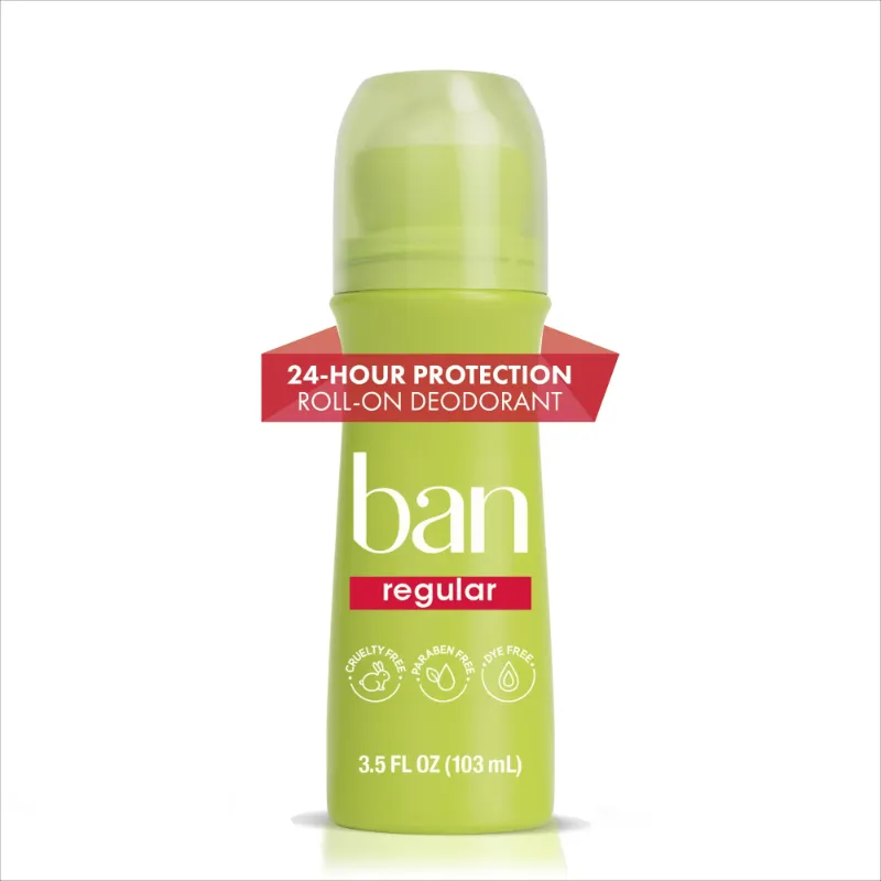 Photo 1 of Ban Invisible Roll-on Antiperspirant Deodorant for Women and Men, Regular Scent, 3.5 oz