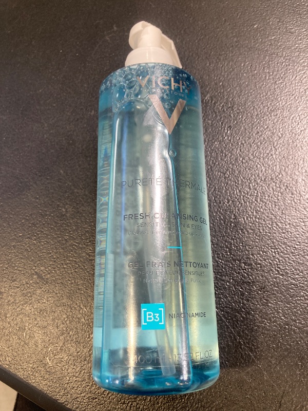 Photo 1 of VICHY Pureté Thermale Fresh Cleansing Gel, Formulated With Glycerin & Niacinamide, Gentle Gel Cleanser & Makeup Remover, Removes Impurities Without Over drying, Safe For Sensitive Skin & Eyes