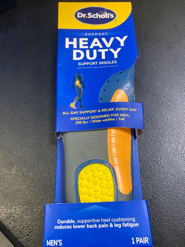 Photo 1 of Dr. Scholl's Heavy Duty Support Insole Orthotics, Big & Tall, 200lbs+, Wide Feet, Shock Absorbing, Arch Support, Distributes Pressure, Trim to Fit Inserts, Work Boots & Shoes, Men Size 8-14, 1 Pair