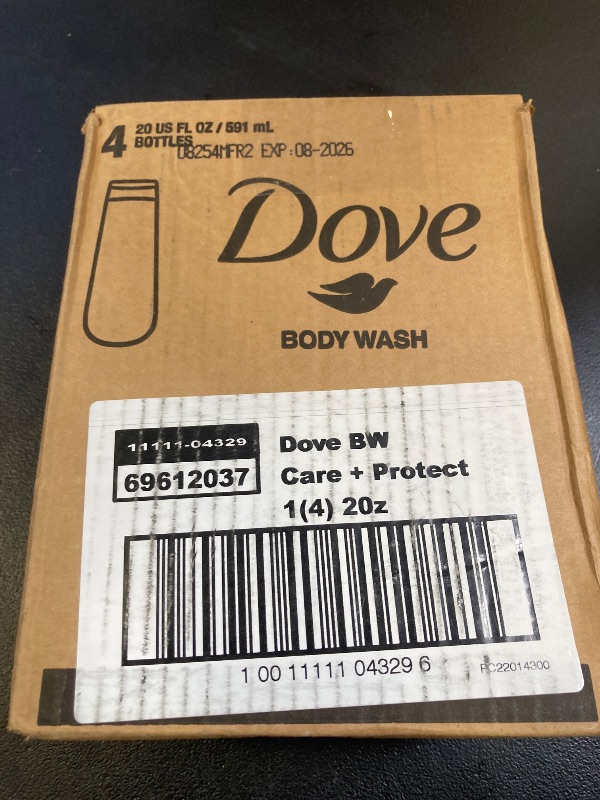 Photo 1 of Dove Body Wash Care & Protect Antibacterial 4 Count For All Skin Types Protects from Dryness 20 oz