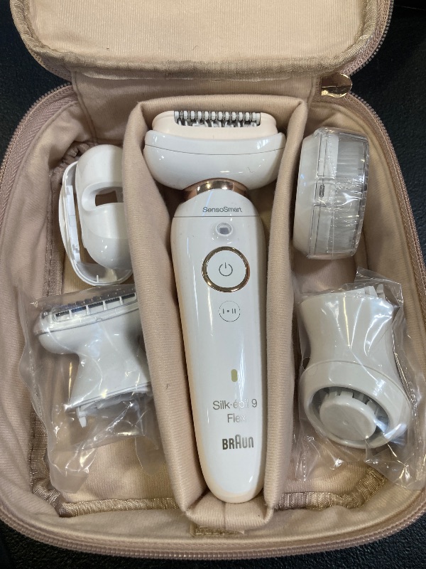 Photo 1 of Braun Epilator Silk-épil 9 9-030 with Flexible Head, Facial Hair Removal for Women and Men, Hair Removal Device, Shaver & Trimmer, Cordless, Rechargeable, Wet & Dry, Beauty Kit with Body Massage Pad