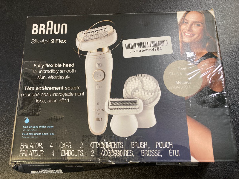 Photo 1 of Braun Epilator Silk-épil 9 9-030 with Flexible Head, Facial Hair Removal for Women and Men, Hair Removal Device, Shaver & Trimmer, Cordless, Rechargeable, Wet & Dry, Beauty Kit with Body Massage Pad