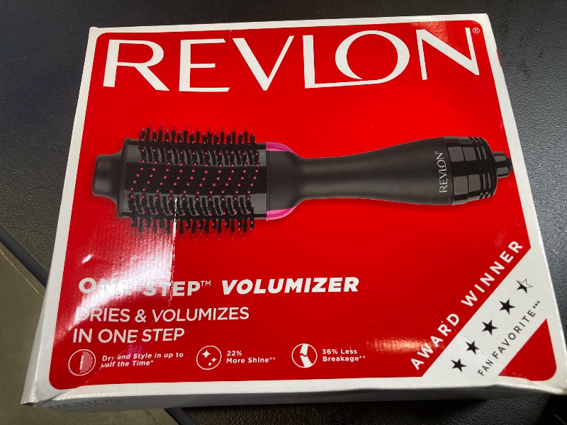 Photo 1 of REVLON One-Step Volumizer Hair Dryer and Styler, for Less Frizz, More Shine, and Reduced Heat Damage for Salon Style Round Brush for Blowout, Black (Amazon Exclusive)