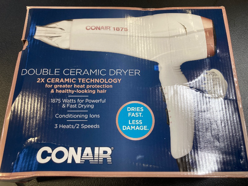 Photo 1 of Conair Double Ceramic Hair Dryer with Diffuser | Blow Dryer with Ionic Conditioning | Includes Diffuser and Concentrator | Amazon Exclusive
