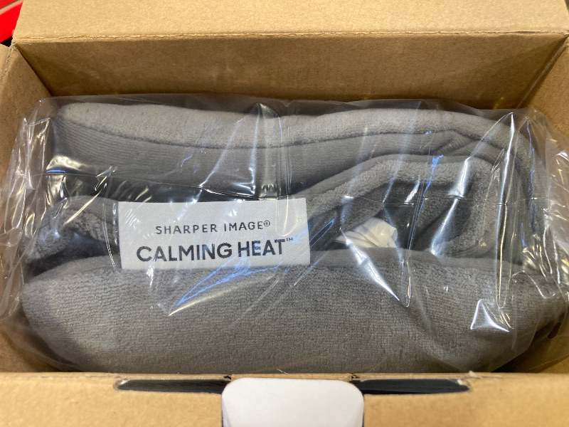 Photo 1 of Calming Heat XXL-Wide Massaging Weighted Heating Pad by Sharper Image- Electric Heating Pad with Massaging Vibrations, Auto-Off, 12 Settings- 3 Heat, 9 Massage- 27 Relaxing Combos, 20” x 24”, 5 lbs