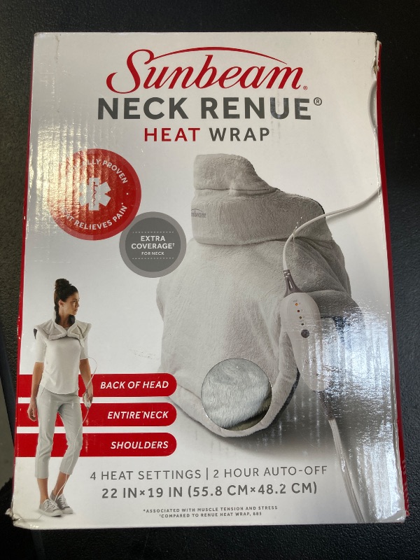 Photo 1 of Sunbeam Contoured Heating Pad for Neck & Shoulder Pain Relief with Auto Shut Off Moist Heating Option 22 x 19 Grey