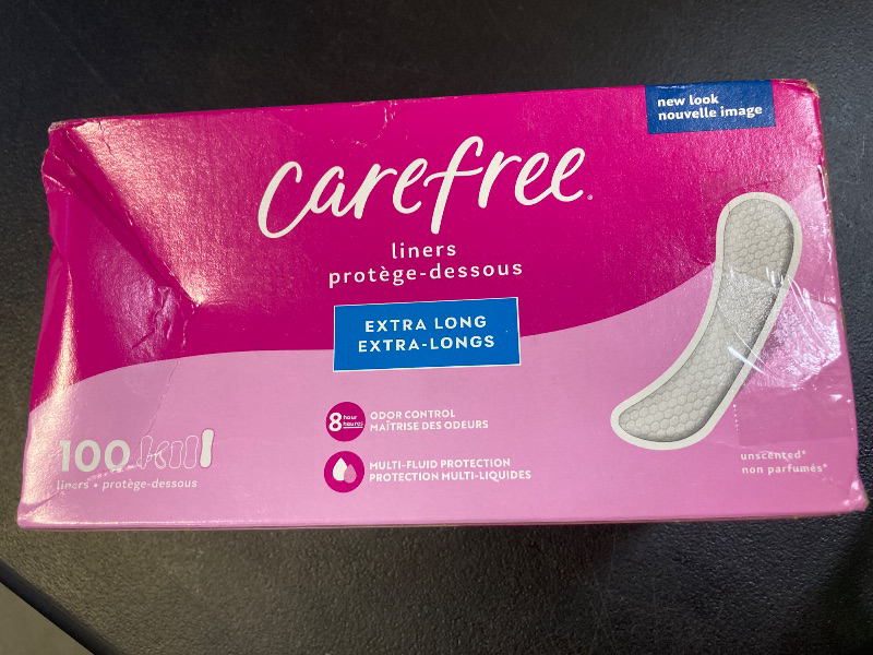 Photo 1 of Carefree Panty Liners for Women, Extra Long, Unwrapped, Unscented, 100ct | Pantiliners, Carefree, Daily for Women, Light Periods and Leaks, 8-Hour Odor Control|100ct (Packaging May Vary)