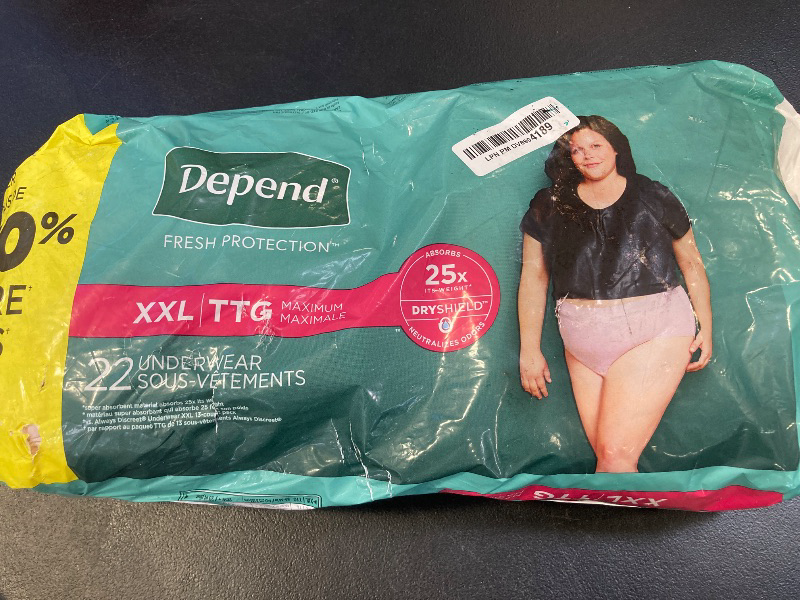 Photo 1 of Depend Fresh Protection Adult Incontinence & Postpartum Bladder Leak Underwear for Women, Disposable, Maximum, Extra-Extra-Large, Blush, 22 Count, Packaging May Vary