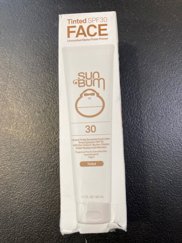 Photo 1 of Sun Bum Mineral SPF 30 Tinted Face Sunscreen - Matte Primer - Broad Spectrum Moisturizing Sunscreen with Vitamin E - Hawaii 104 Act Compliant (Without Octinoxate & Oxybenzone) - Travel Friendly 1.7 oz