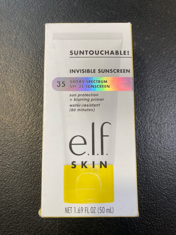 Photo 1 of e.l.f. SKIN Suntouchable Invisible SPF 35, Lightweight, Gel-based Sunscreen For A Smooth Complexion, Doubles As A Makeup Primer, Vegan & Cruelty-Free, Packaging May Vary