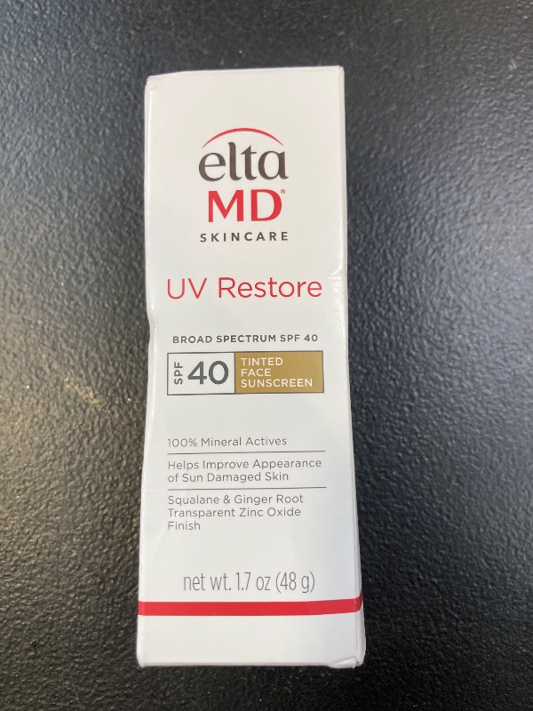 Photo 1 of EltaMD UV Restore Tinted Sunscreen for Face SPF 40, Tinted Mineral Sunscreen for Sun Damaged Skin Repair Face, Anti Aging Zinc Oxide Moisturizer Formula, 1.7 oz