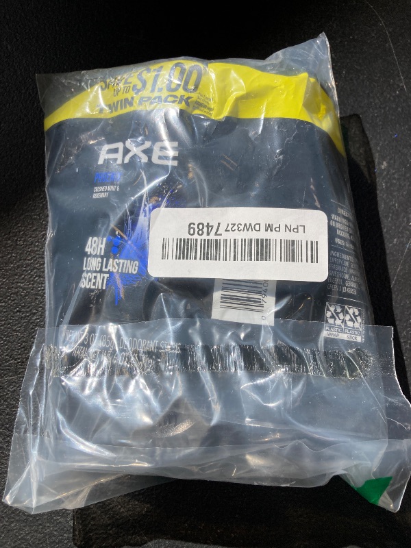 Photo 1 of AXE Dual Action Deodorant Stick For Long Lasting Odor Protection, Phoenix Crushed Mint & Rosemary Men's Deo, Aluminum Free 3oz Twin Pack