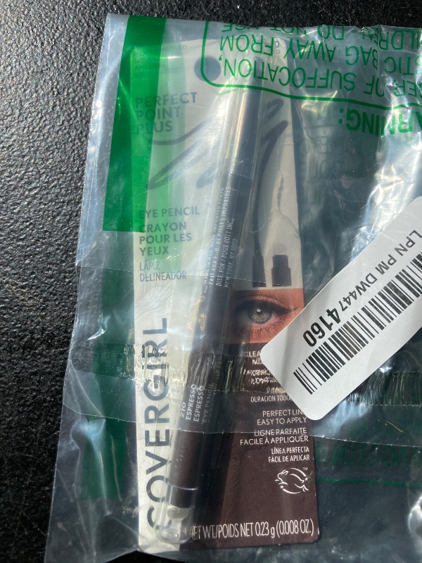 Photo 1 of CoverGirl Perfect Point Plus Eyeliner Pencil, Espresso, Long-Lasting, Versatile Brown Eyeliner, Soft Smudging Tip, No Sharpening Needed, Pack of 1