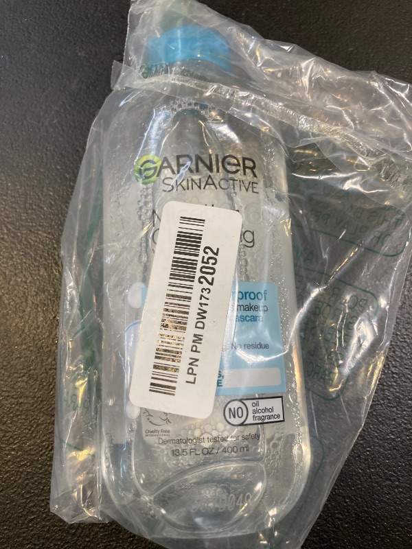 Photo 1 of Garnier Micellar Water For Waterproof Makeup, Hydrating Facial Cleanser & Makeup Remover, Suitable for Sensitive Skin, Vegan, Cruelty Free, 13.5 Fl Oz (400mL), 1 Count