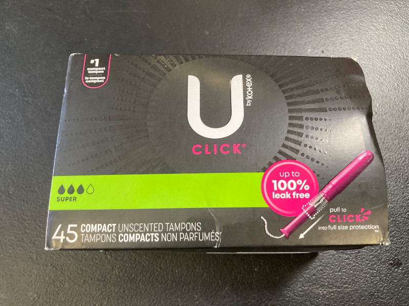 Photo 1 of U by Kotex Tampons, Click Compact, Super Absorbency, Unscented, 45 Count