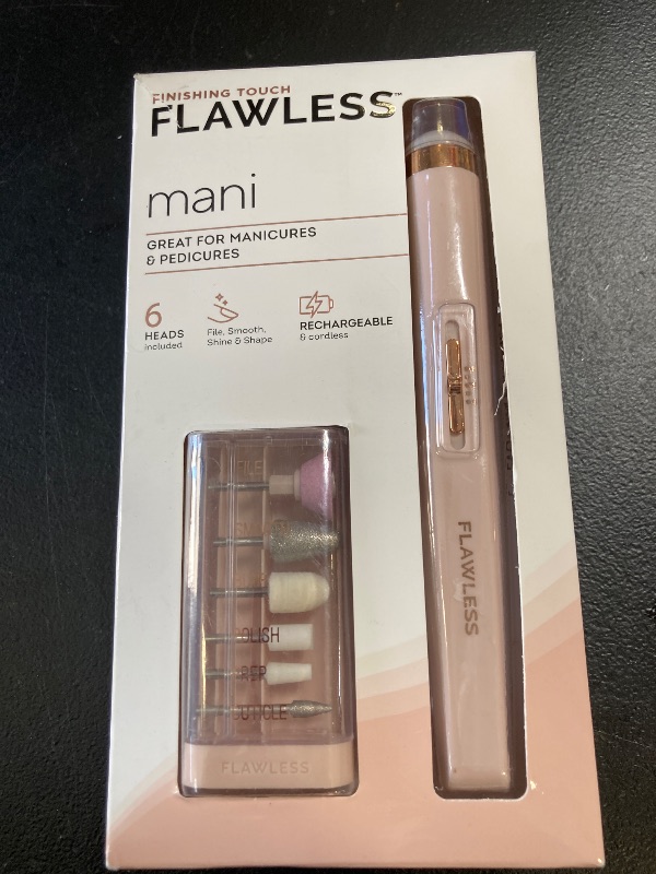 Photo 1 of Finishing Touch Flawless Salon Nails Kit, Electronic Nail File and Full Manicure and Pedicure Tool