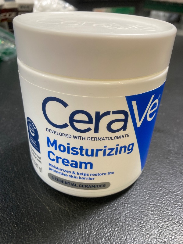 Photo 1 of CeraVe Moisturizing Cream, Body and Face Moisturizer for Dry Skin, Body Cream with Hyaluronic Acid and Ceramides, Daily Moisturizer, Oil-Free, Fragrance Free, Non-Comedogenic, 19 Ounce